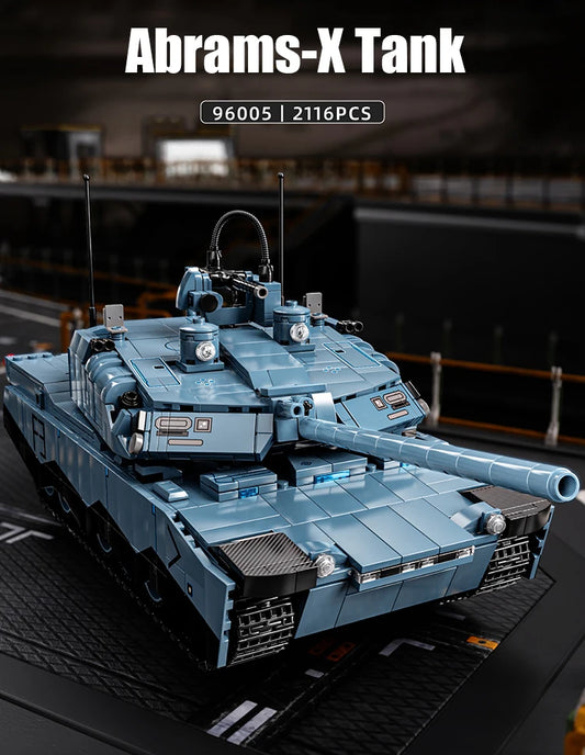 Abrams-xタンクビルディングブロック ミリタリーシリーズ 2116個 360°回転砲塔