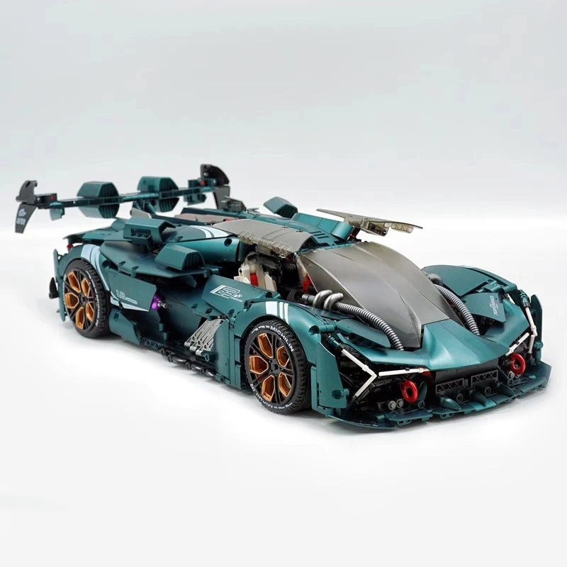 子供のためのスーパースポーツカーのビルディングブロック - 黒いレーシングカー