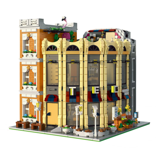 3231個ヨーロッパスタイルデパートコーナーストア ビルディングブロック シティストリートビューモジュラーレンガのおもちゃ