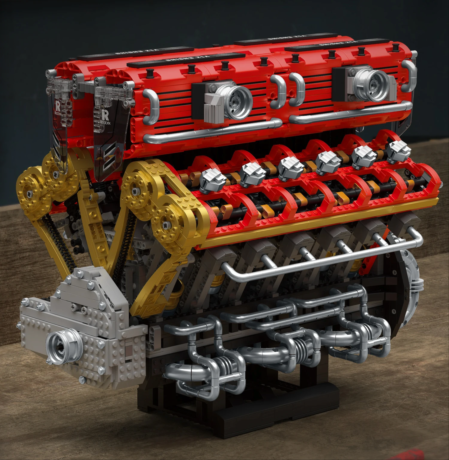 4719ピース V12エンジンモデルキット テクニカルカー MOC スーパーカーモデル 組み立てカーブロックおもちゃ 男の子向けギフト
