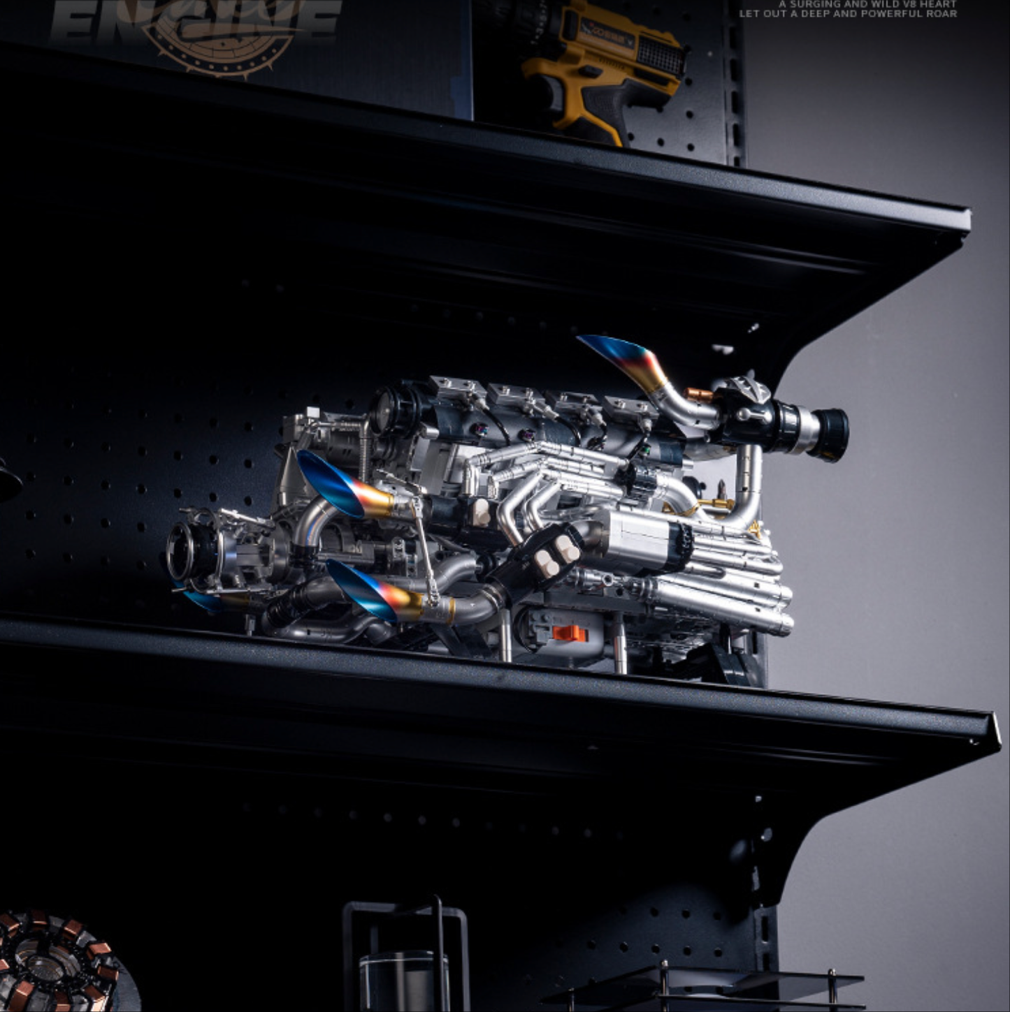 スポーツカー V8 エンジンモデルビルディングレンガ MOC Y15002 モーターブロックハイテクパワーパック 大人向けコレクションギフト