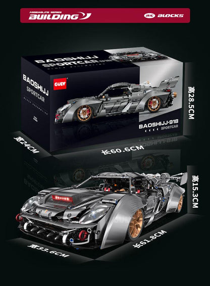 GULY 10629 1:8 RC メタリックメッキ グレー レーシングハイパーカー