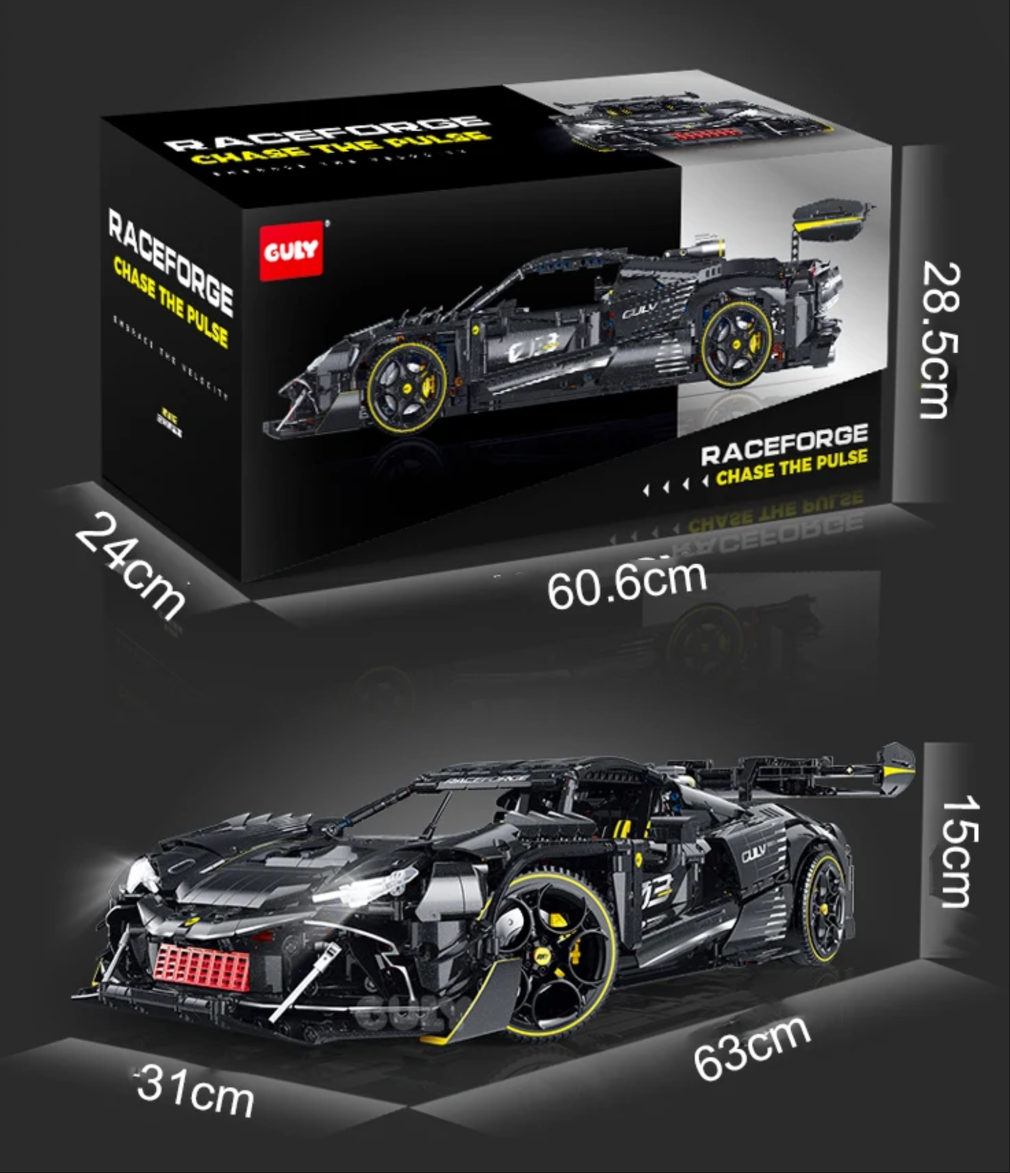 限定版 GULY 10627 MOC テクニカル 1:8 スポーツカー 296