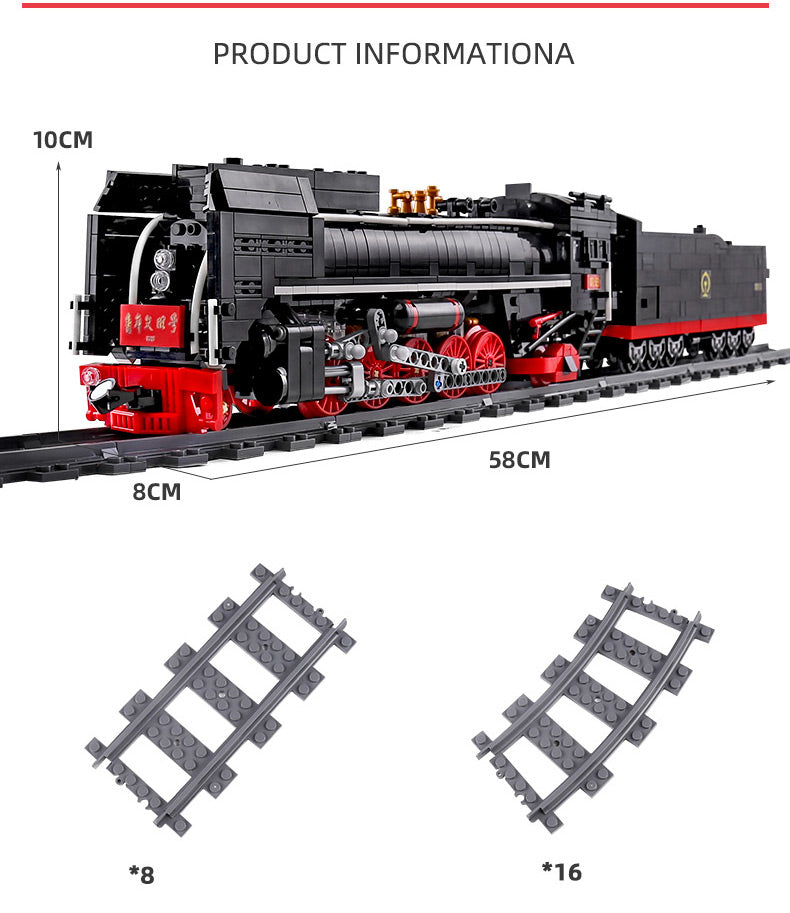 MOULD KING 12003 テクニカルRC列車 蒸気機関車 都市鉄道ビルディングブロック