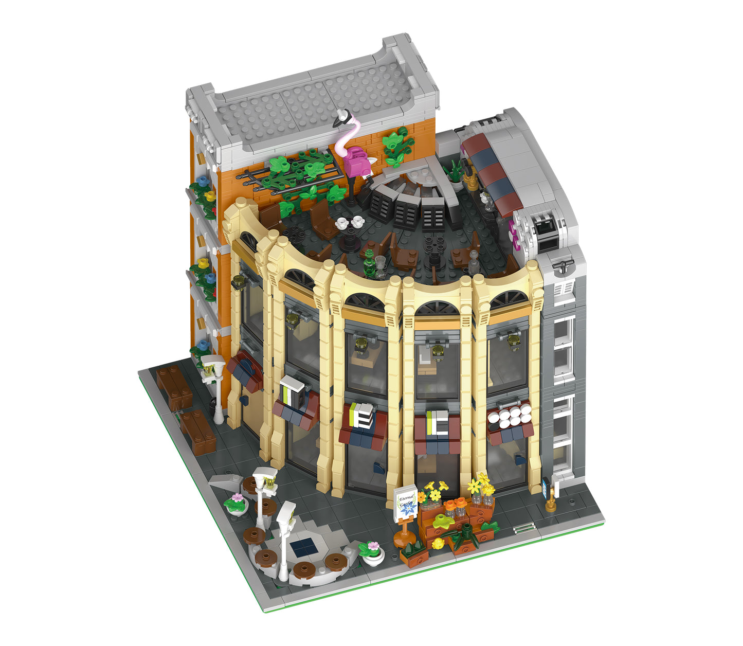 3231個ヨーロッパスタイルデパートコーナーストア ビルディングブロック シティストリートビューモジュラーレンガのおもちゃ