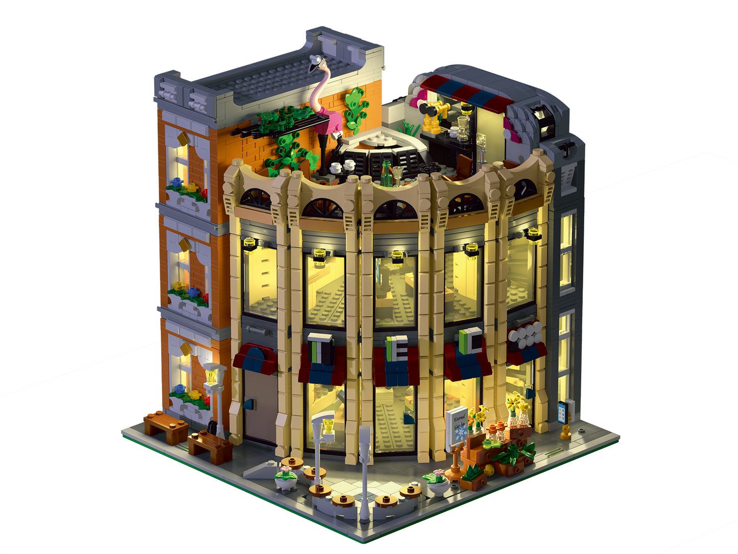 3231個ヨーロッパスタイルデパートコーナーストア ビルディングブロック シティストリートビューモジュラーレンガのおもちゃ