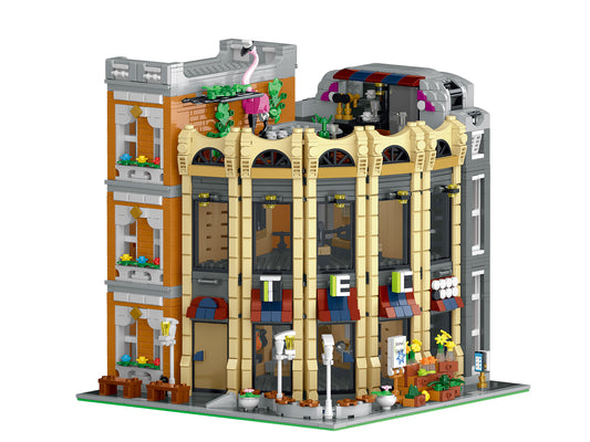 3231個ヨーロッパスタイルデパートコーナーストア ビルディングブロック シティストリートビューモジュラーレンガのおもちゃ