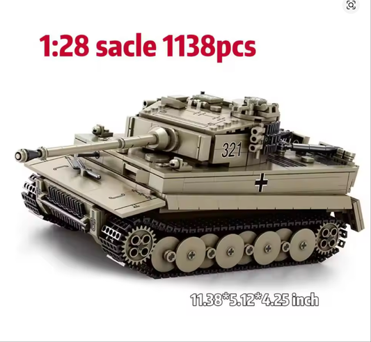 第二次世界大戦ドイツタイガー組み立てキット 1138個 重装甲組み立てセット