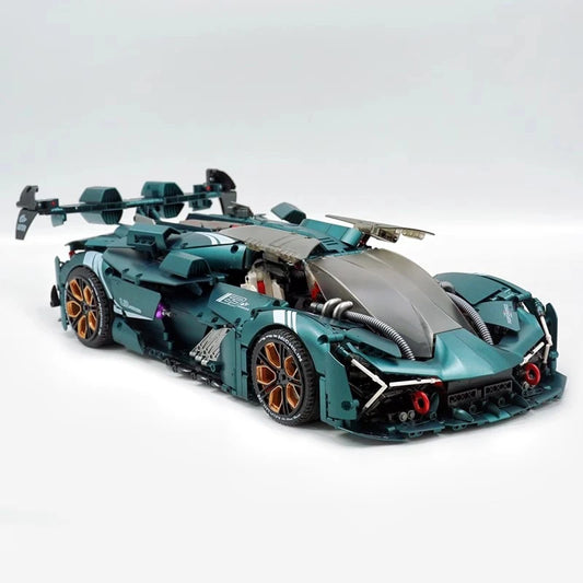 子供のためのスーパースポーツカーのビルディングブロック - 黒いレーシングカー