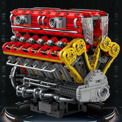 4719ピース V12エンジンモデルキット テクニカルカー MOC スーパーカーモデル 組み立てカーブロックおもちゃ 男の子向けギフト