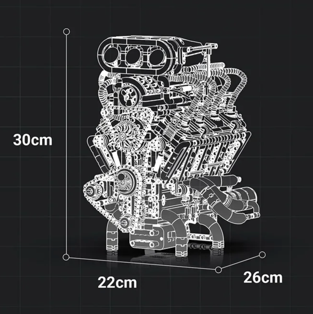2347個スーパーカー V8 エンジンモデルビルディングブロックキット MOC モータードライブクリエイティブパズルおもちゃ 子供ホリデーギフト