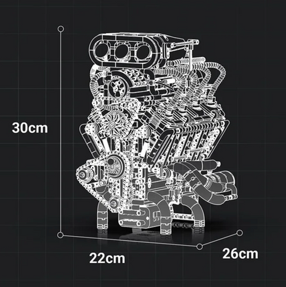 2347個スーパーカー V8 エンジンモデルビルディングブロックキット MOC モータードライブクリエイティブパズルおもちゃ 子供ホリデーギフト