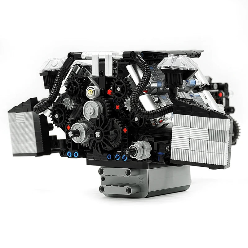 Mould King 10230 W12エンジン 871ピース 組み立てブロックセット MOC ミニトランスミッションエンジンモデル