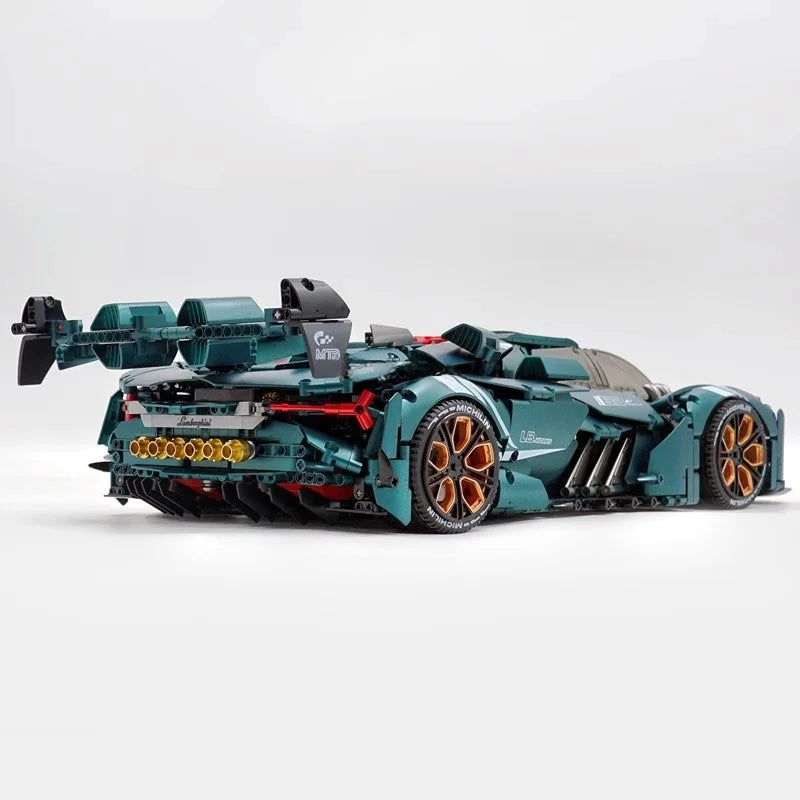 子供のためのスーパースポーツカーのビルディングブロック - 黒いレーシングカー