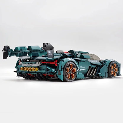 子供のためのスーパースポーツカーのビルディングブロック - 黒いレーシングカー