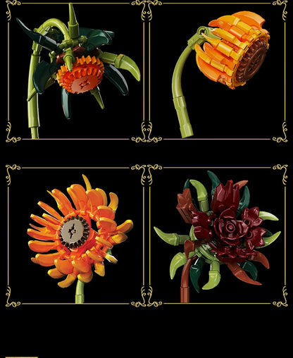 1088ピース 菊の植物 ビルディングブロックセット DIY盆栽鉢植えモデル