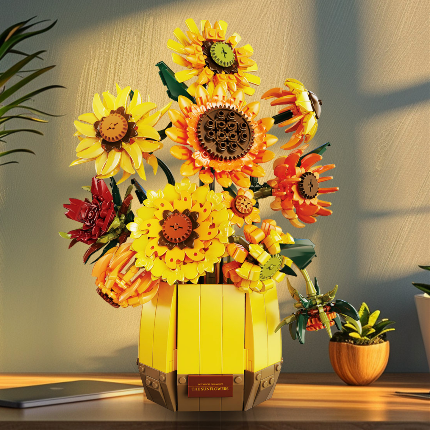 1088ピース 菊の植物 ビルディングブロックセット DIY盆栽鉢植えモデル