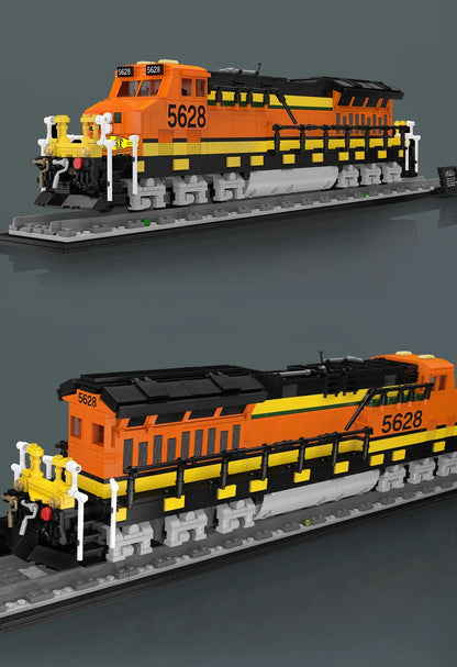 モールドキング 12041 BNSF機関車 組み立てブロック 1362ピース ミニブロック アプリ制御 モデルトレインセット