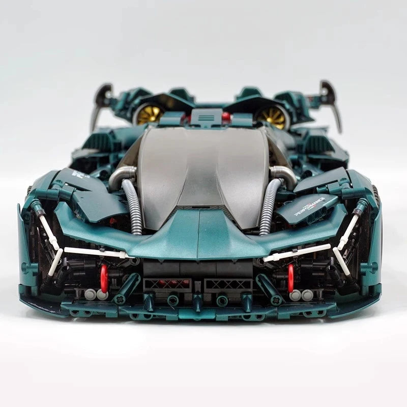 子供のためのスーパースポーツカーのビルディングブロック - 黒いレーシングカー