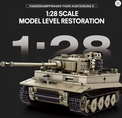 第二次世界大戦ドイツタイガー組み立てキット 1138個 重装甲組み立てセット