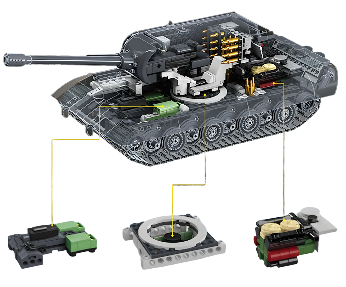 E-100 Heavy Tank (Maus Turret Ver.) | 1:28 Scale Precision Assembly Kit