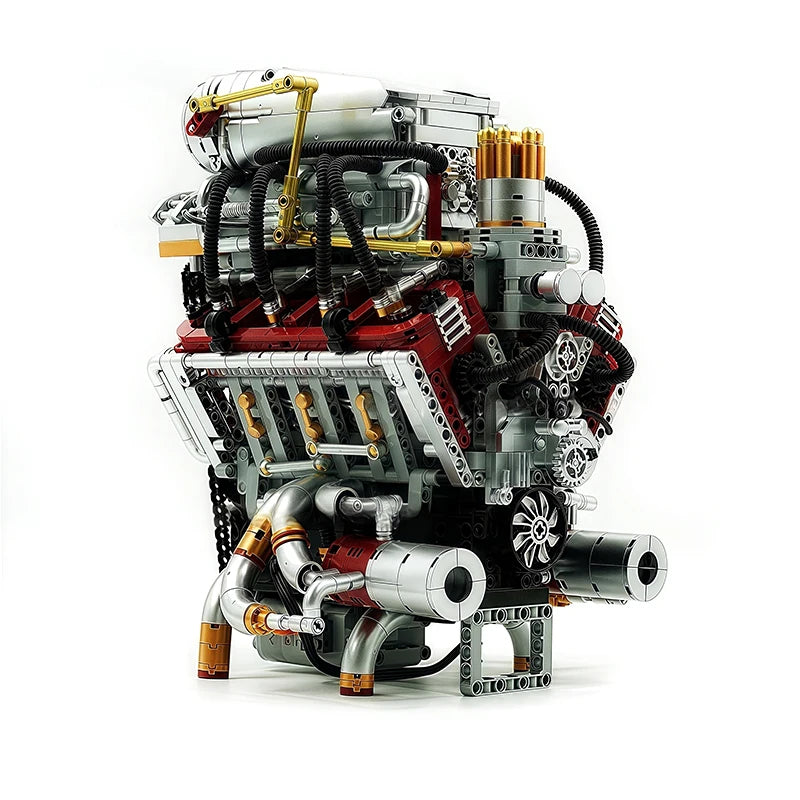 2347個スーパーカー V8 エンジンモデルビルディングブロックキット MOC モータードライブクリエイティブパズルおもちゃ 子供ホリデーギフト