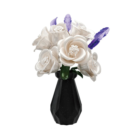 ホワイトローズ ビルディングブロック 花瓶付き