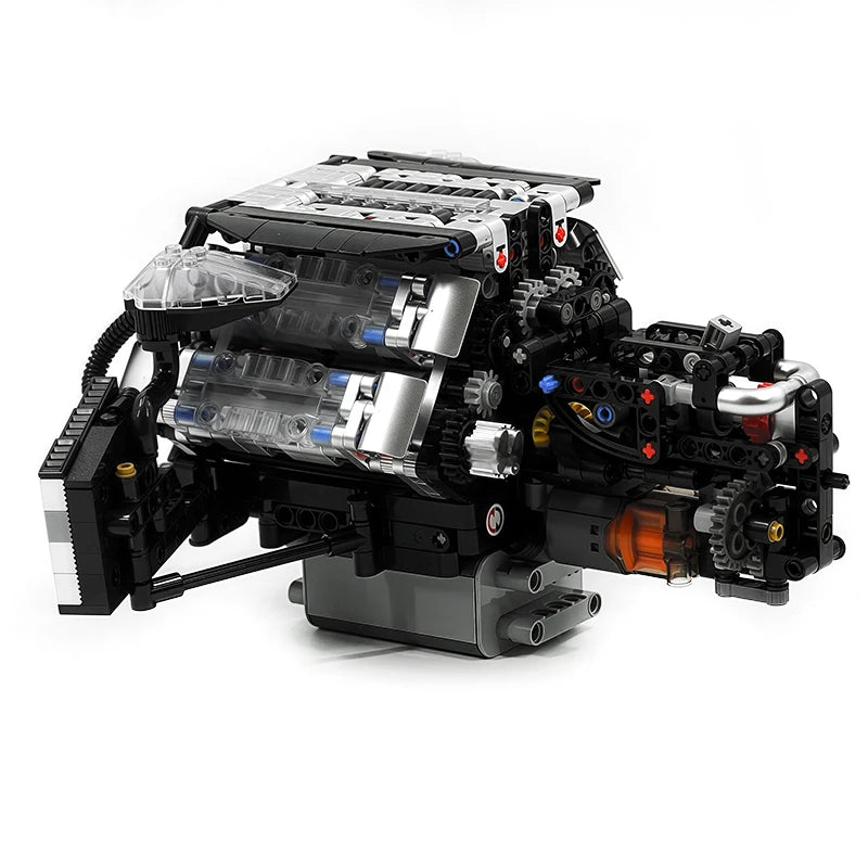 Mould King 10230 W12エンジン 871ピース 組み立てブロックセット MOC ミニトランスミッションエンジンモデル