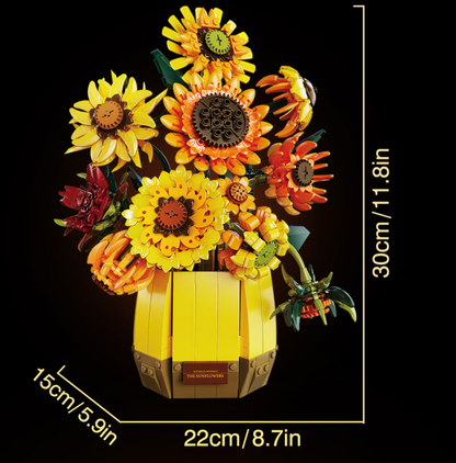 1088ピース 菊の植物 ビルディングブロックセット DIY盆栽鉢植えモデル