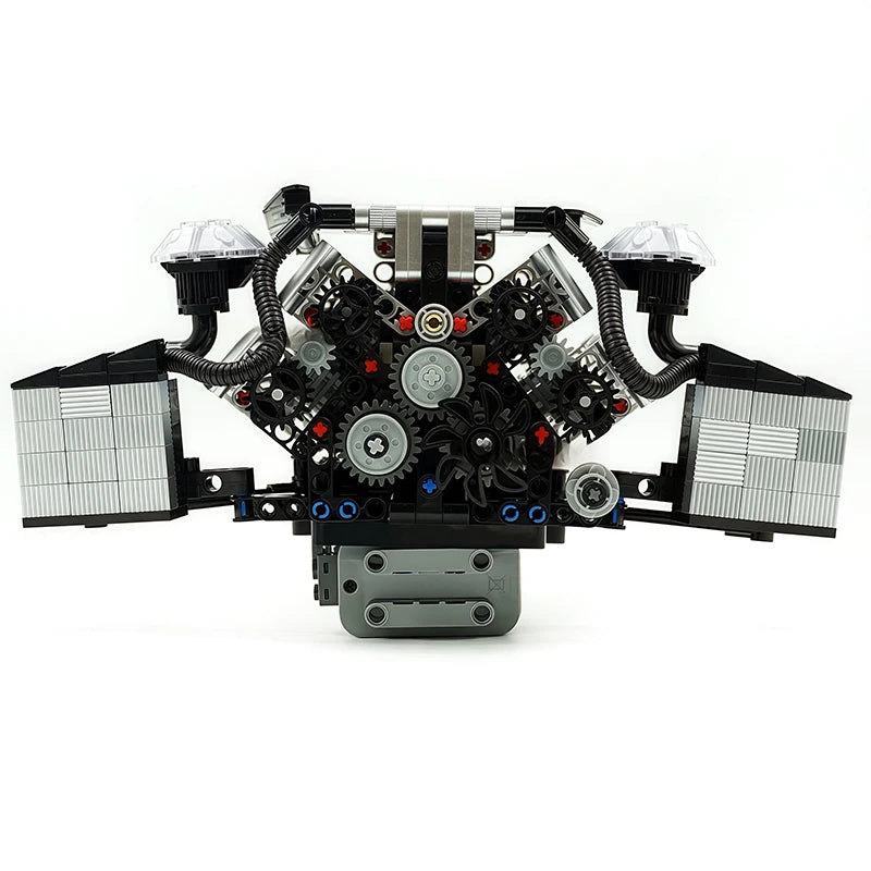 Mould King 10230 W12エンジン 871ピース 組み立てブロックセット MOC ミニトランスミッションエンジンモデル