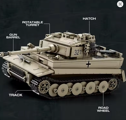 第二次世界大戦ドイツタイガー組み立てキット 1138個 重装甲組み立てセット