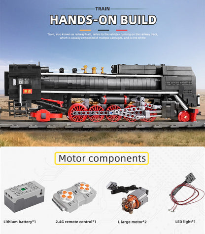 MOULD KING 12003 テクニカルRC列車 蒸気機関車 都市鉄道ビルディングブロック