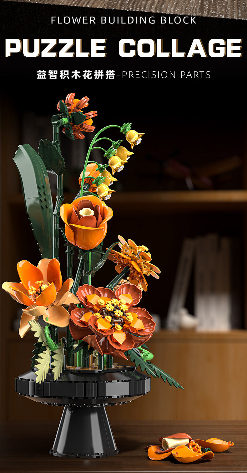 モランディローズ ブロックセット植物ブーケ