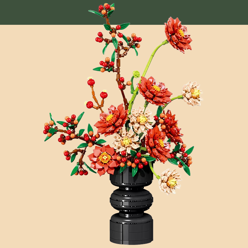 JJ9249 ダリアシミュレーション永遠の花束 装飾パズルビルディングブロック