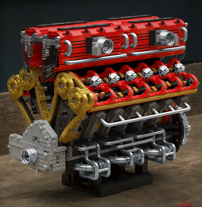 4719ピース V12エンジンモデルキット テクニカルカー MOC スーパーカーモデル 組み立てカーブロックおもちゃ 男の子向けギフト