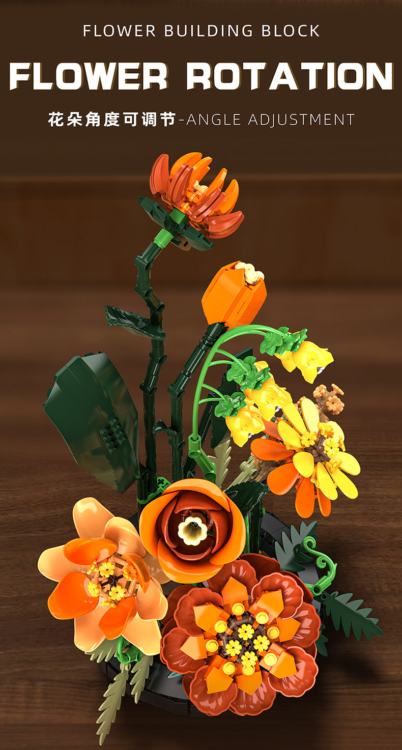 モランディローズ ブロックセット植物ブーケ