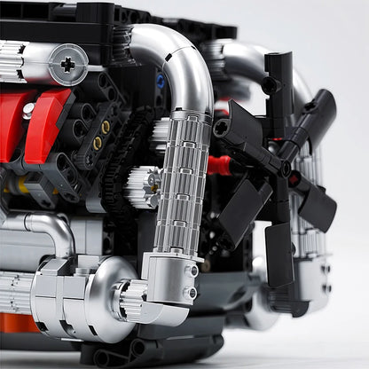 モールドキング 10203 MB 電動シミュレーションモデル V8エンジン テクニカルカー部品 ビルディングブロック