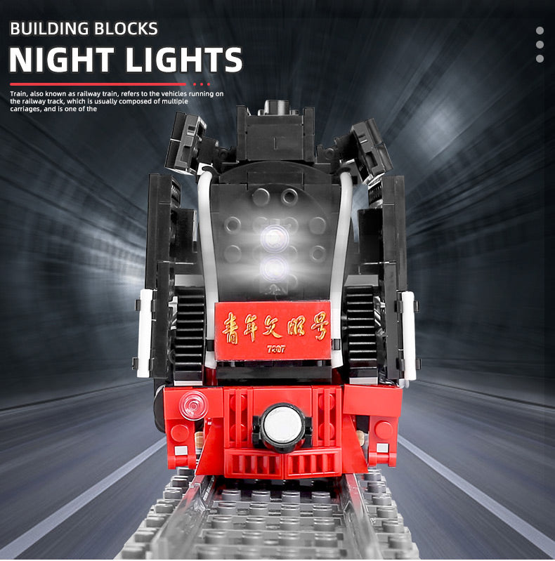 MOULD KING 12003 テクニカルRC列車 蒸気機関車 都市鉄道ビルディングブロック