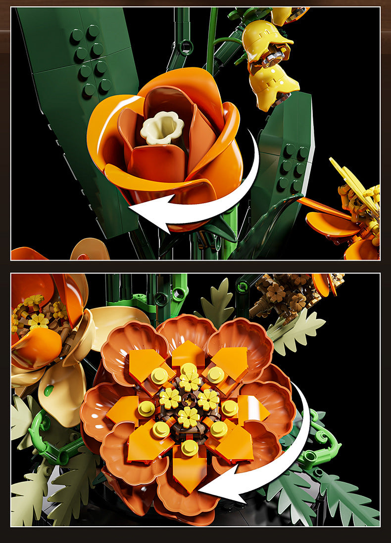 モランディローズ ブロックセット植物ブーケ