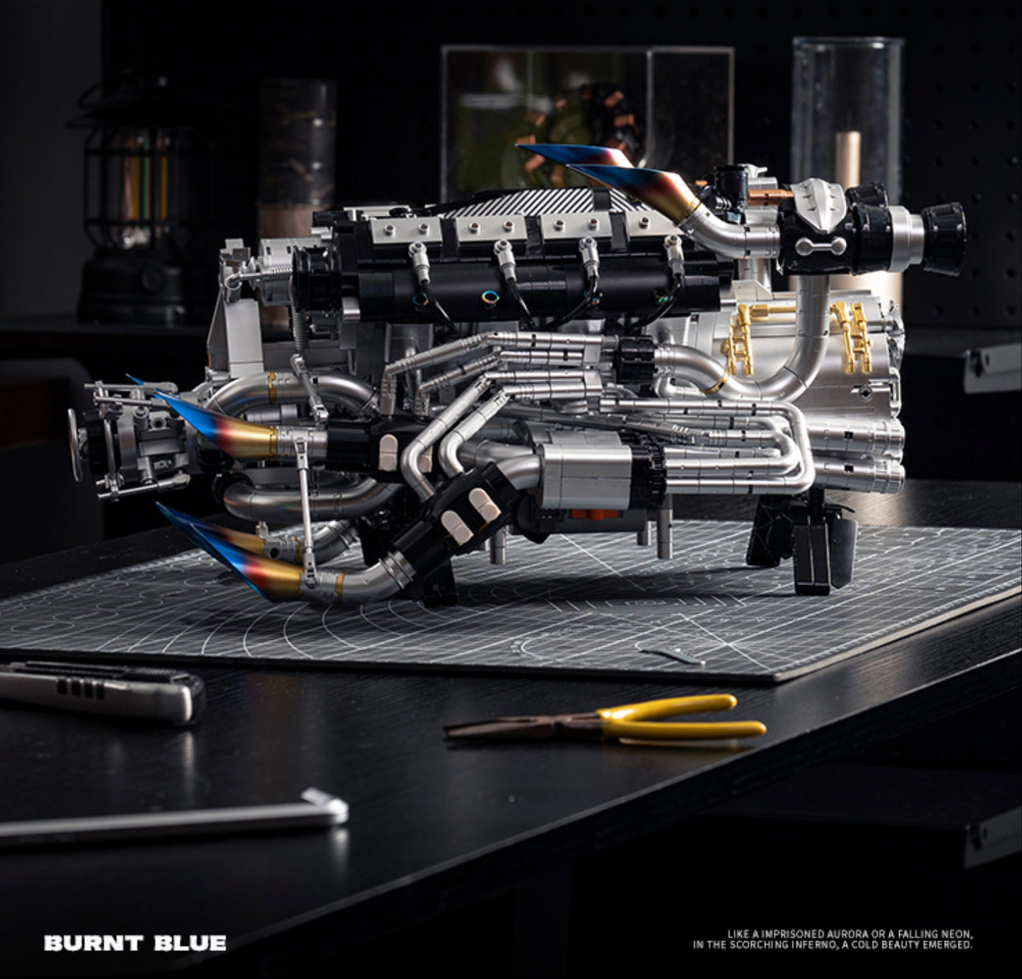 スポーツカー V8 エンジンモデルビルディングレンガ MOC Y15002 モーターブロックハイテクパワーパック 大人向けコレクションギフト