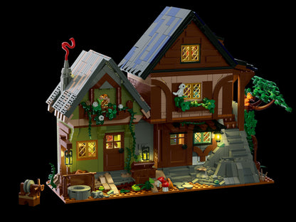 2225個中世の秘密小屋ビルディングブロック 中世ストリートビューコテージ建築モジュラーレンガのおもちゃ