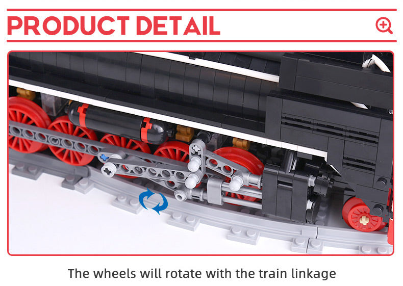 MOULD KING 12003 テクニカルRC列車 蒸気機関車 都市鉄道ビルディングブロック