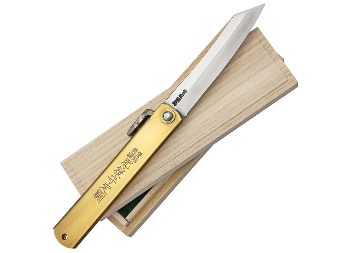HIGONOKAMI BLUE PAPER STEEL BAMBOO TIGER BRASS XL