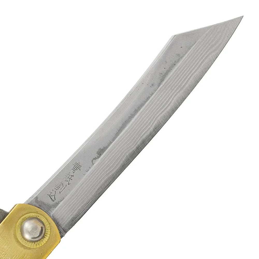 HIGONOKAMI DAMASCUS STEEL BAMBOO TIGER BRASS L