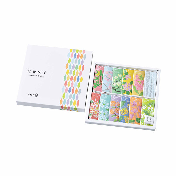Kousaido Ika Denshin – Japanese Floral Incense Gift Set with 12 Fragrances