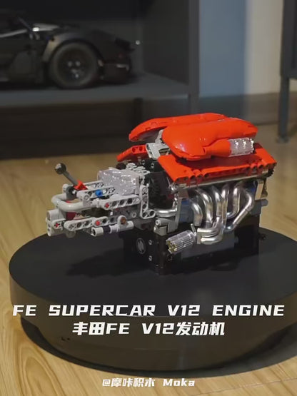 Mould King 10226 FEスーパーカーV12エンジンモデル - 863ピース 組み立てブロックキット