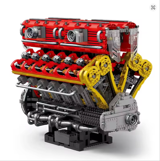 4719ピース V12エンジンモデルキット テクニカルカー MOC スーパーカーモデル 組み立てカーブロックおもちゃ 男の子向けギフト